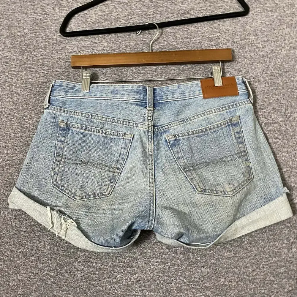 Lucy Brand Women's Size 4/27 Blue Distressed Denim Boyfriend Shorts
